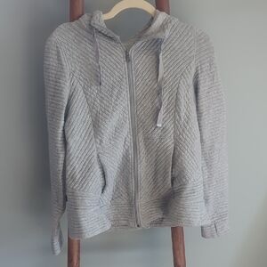 Gray Quilted Women's Hoodie